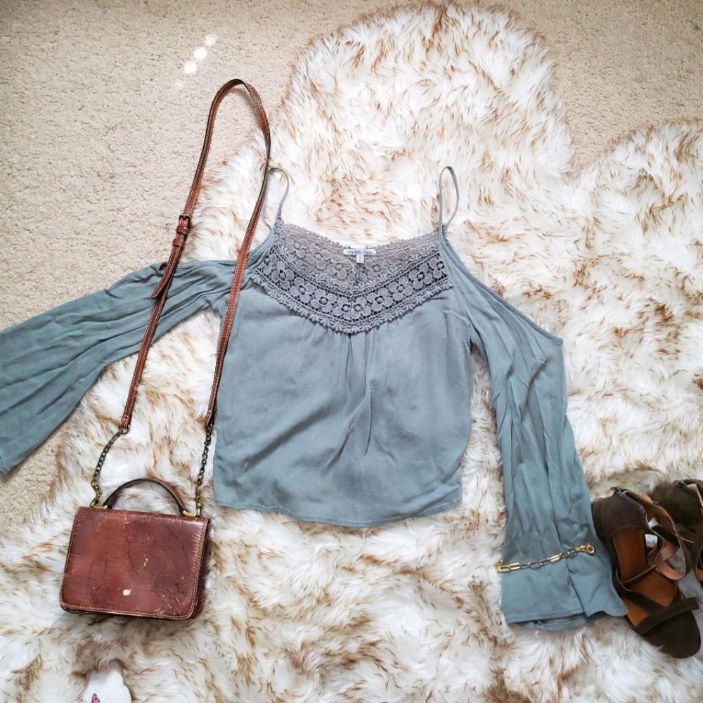 Jade Green off the shoulder Blouse